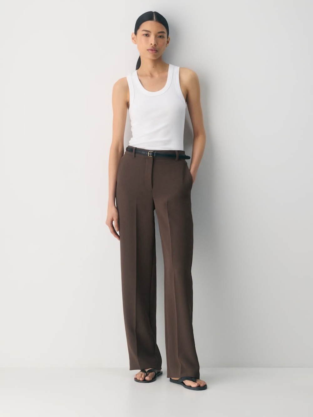 Aritzia Agency Pant in Rich Mocha Brown